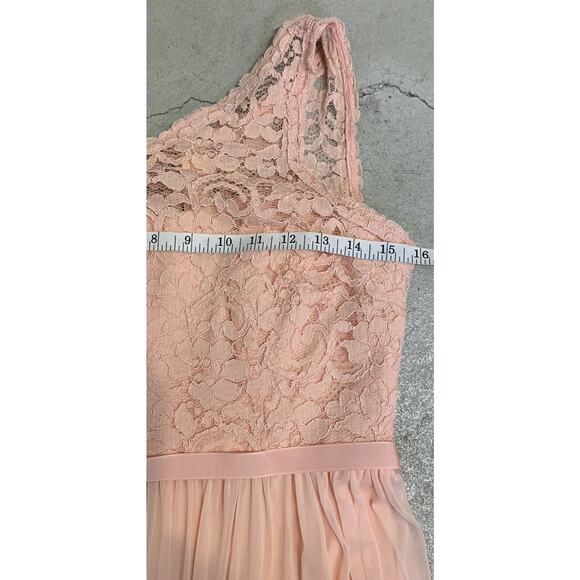 Davids Bridal Dress Womens 6 Bridesmaid One Shoulder Lace Chenille Maxi Dress - Picture 8 of 9